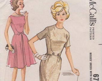 McCalls 6759  Vintage 1960s Sewing Pattern  Dress  Size 12 Bust 32