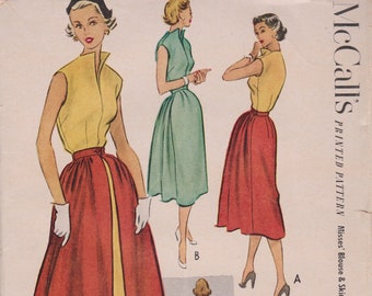 McCalls 8926  Vintage 1950s Sewing Pattern Skirt Overskirt And Sleeveless Blouse  Size 16 Bust 34   Unused