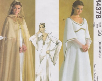 McCalls 4378  Evening Elegance Sewing Pattern  Dress Gown Cape  Sizes 18 20 22 24  Bust 40 42 44 46  Unused