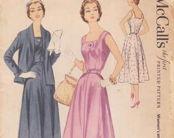 McCalls 3232  Vintage 1950s Sewing Pattern  Dress And Jacket  Size 16 Bust 34