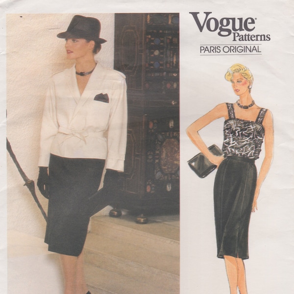 Vogue Paris Original 1529  Vintage Designer Sewing Pattern By Guy Laroche  Skirt Jacket Camisole Suit  Size 10  Unused