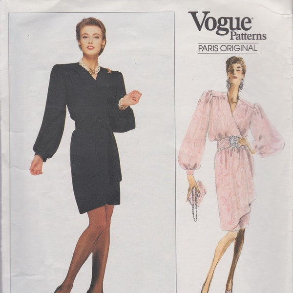 Vogue Paris Original 2228  Vintage Designer Sewing Pattern By Yves Saint Laurent  Wrap Dress  Size 8  Unused