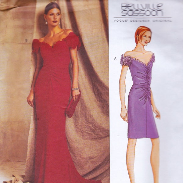 Vogue Designer Original 2608  Vintage Sewing Pattern By Belville Sassoon  Gown Dress  Sizes 8 10 12  Unused