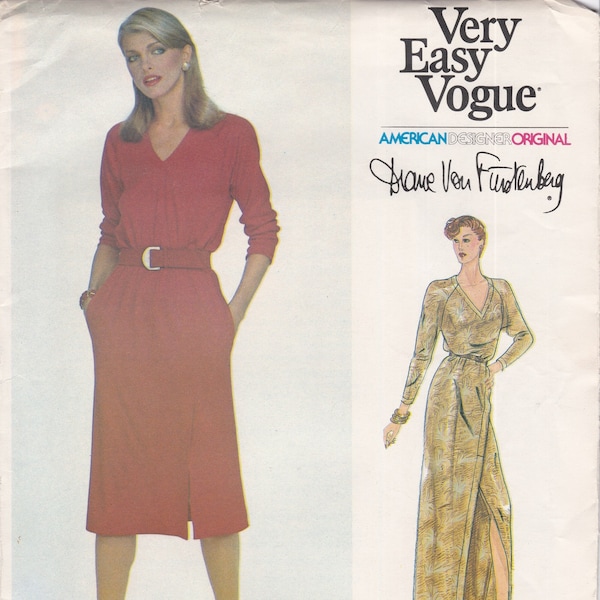 Vogue 2341  Vintage Designer Sewing Pattern By Diane Von Furstenberg  Dress Gown  Size 8  Unused