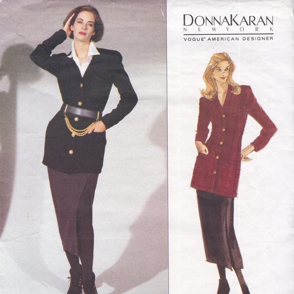 Vogue 1034  Vintage Designer Sewing Pattern By Donna Karan  Skirt And Jacket  Sizes 8 10 12  Unused