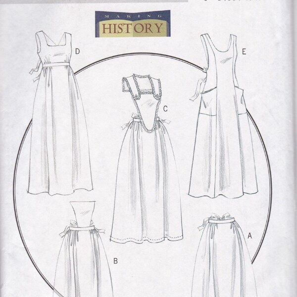 Butterick 5509  Making History Sewing Pattern   Historical Costume  Apron Pinafore Sizes S M L Unused