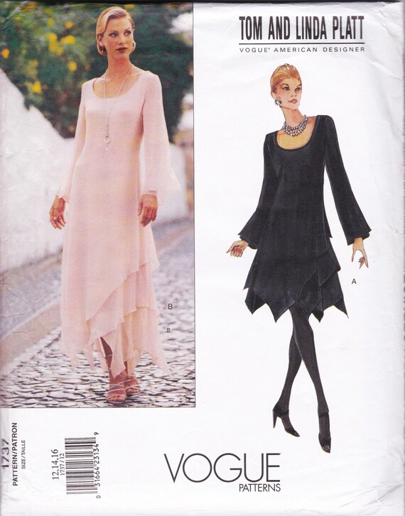 Vogue 1737 Vintage Tom & Linda Platt Sewing Pattern, Dress, Sizes