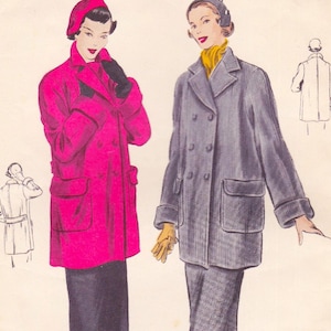 Vogue 6884  Vintage 1940s Sewing Pattern  Jacket Coat  Size 14 Bust 32