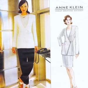 Vogue 1810 Vintage Designer Sewing Pattern By Anne Klein  Trousers Pants Jacket Skirt  Sizes 14 16 18  Bust 36 38 40  Unused