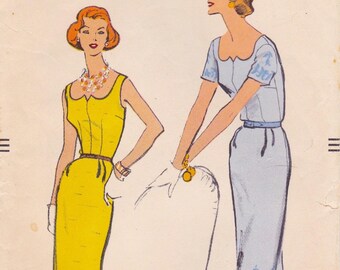 Vogue 9142 Vintage 1950s Sewing Pattern Dress Size 14 Bust 34