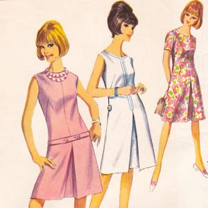 Simplicity 6004 Vintage 1960s Sewing Pattern Dress Size 14 Bust 34 Unused
