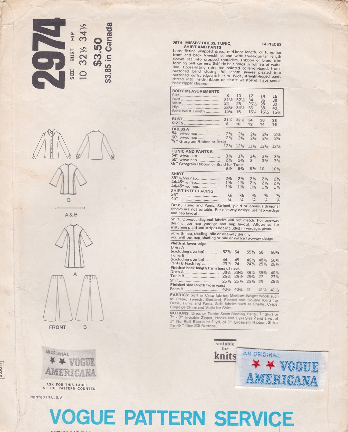 Vogue 2974 / Vintage Designer Sewing Pattern by Carol Horn / - Etsy