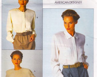 Very Easy Vogue 2397, Calvin Klein Sewing Pattern, Blouse, Sizes 6 8 10 Unused