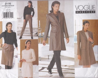 Vogue Wardrobe 2176  Vintage Sewing Pattern  Skirt Dress Top Trousers Pants Jacket Coat  Sizes 6 8 10  Unused