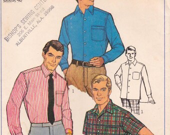 Simplicity 7745 Vintage Mans Sewing Pattern Mens Shirt Chest 40 Uncut
