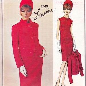 Vogue Paris Original 1749  Vintage Designer Sewing Pattern By Lanvin  Dress And Jacket Size 12 Bust 32
