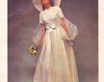 Vogue 2254, Vintage Special Design Sewing Pattern, Wedding Dress, Bridal Gown, Size 10 Uncut