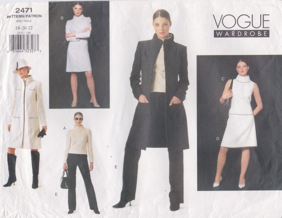 Vogue Wardrobe 2471 / Vintage Sewing Pattern / Jacket Coat Top | Etsy