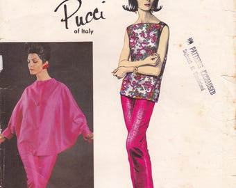 Vogue 1394, Designer Sewing Pattern By Pucci, Pants, Cocoon Coat, Size 12 Bust 32