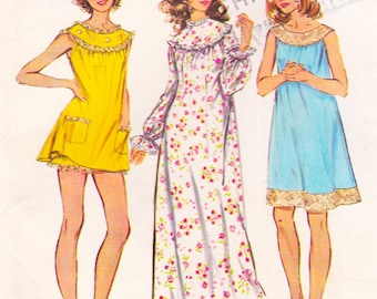Simplicity 5030 Vintage Sewing Pattern Nightgown Gown Lingerie Size Medium Bust 34 To 36