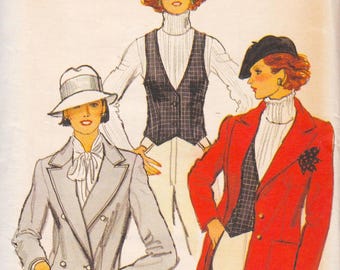 Vogue 9560, Vintage 1970s Sewing, Pattern, Blazer, Jacket, Vest, Size 14 Bust 36 Unused