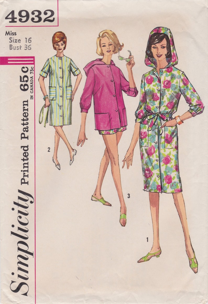 Simplicity 4932 / Vintage Sewing Pattern / Coat Dress or Etsy
