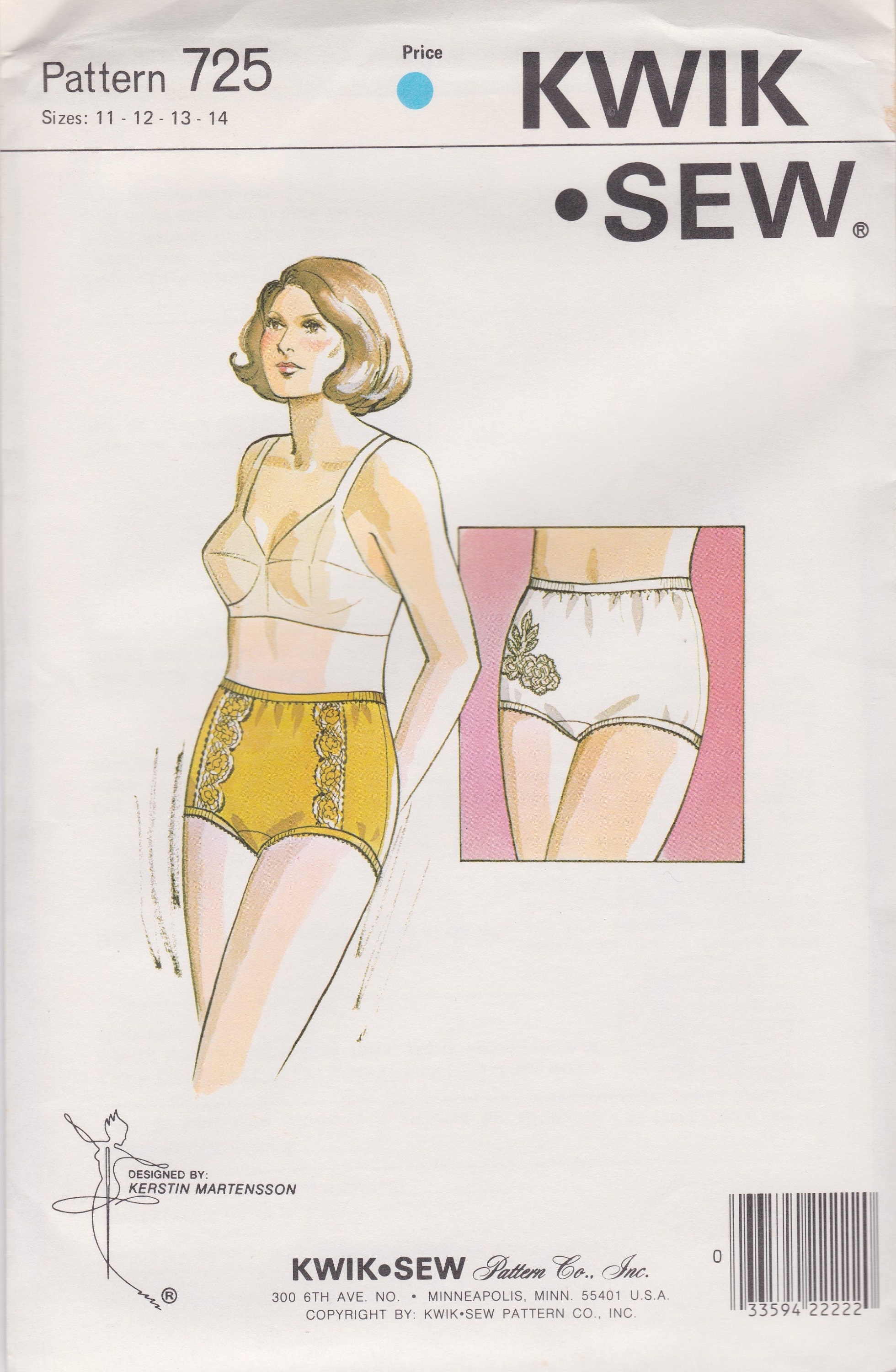 Vintage 70's Kwik Sew 723 Girls' Panties Regular or Bikini Double