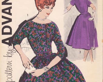 Advance 9619 Vintage 1960s Sewing Pattern Dress Size 12 Bust 32 Uncut