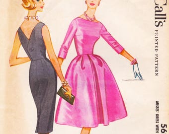McCalls 5624, Vintage 1960s Sewing Pattern, Dress, Size 14, Bust 34