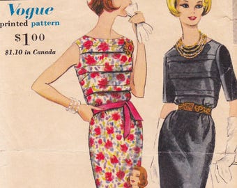 Vogue 5245 Vintage 1960s Sewing Pattern Dress Size 12 Bust 32