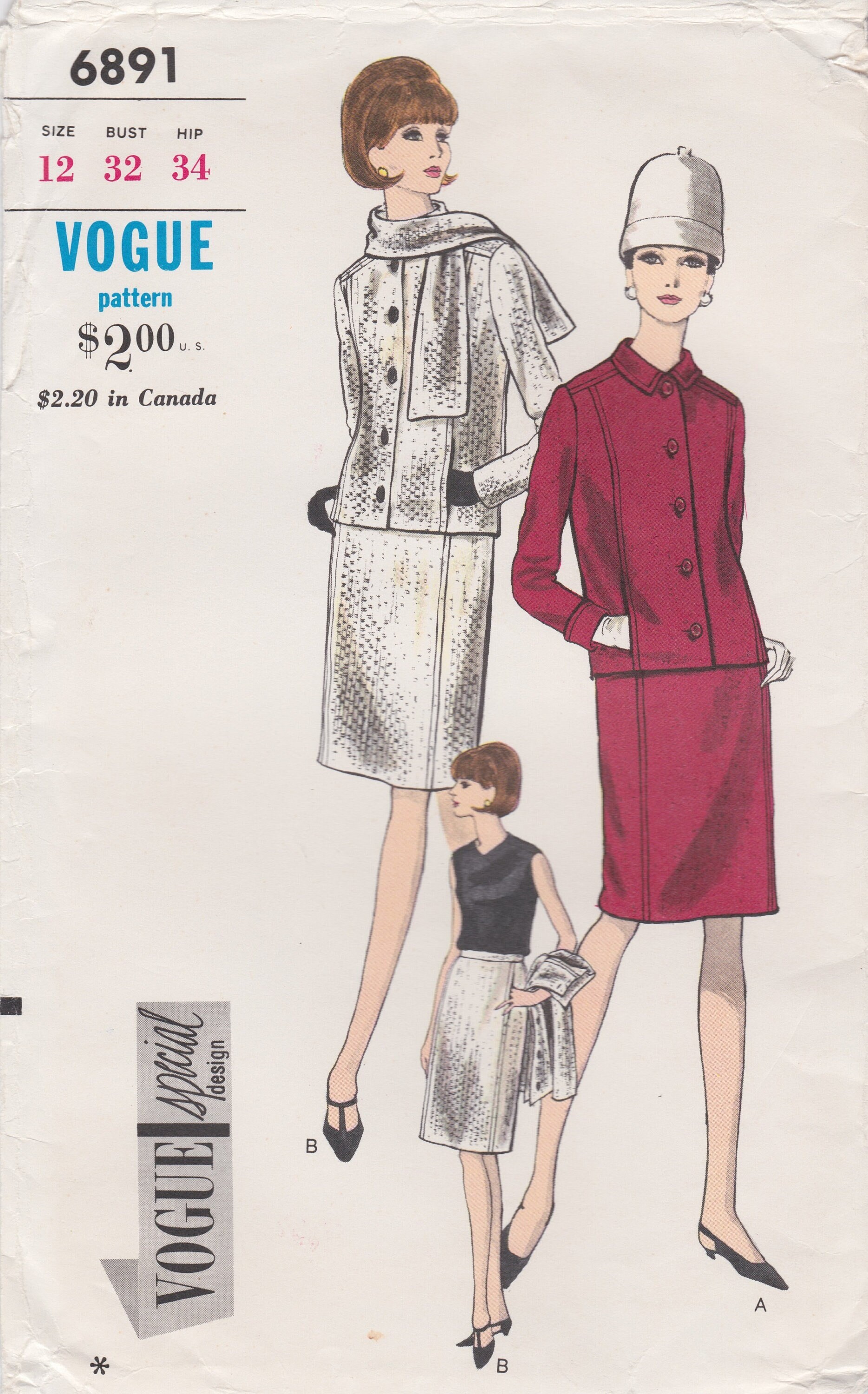 No.03【Moda in Pelle】1968, September , 洋書 Vogue Special Design 6891 / Vintage 1960s Sewing Pattern