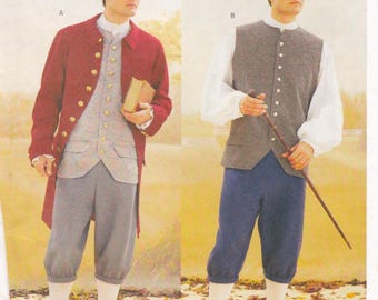 Butterick 3072, Vintage Sewing Pattern, Colonial Costume For Men, Sizes 38 40 42 Uncut