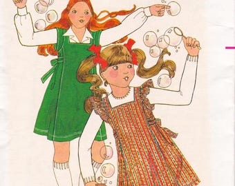 Butterick 4985, Betsey Johnson Sewing Pattern, Pinafore Dress & Tunic, Little Girl Size 10 Uncut