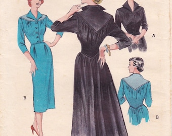 Butterick 5630, Vintage 1950s Sewing Pattern, Dress, Size 14 Bust