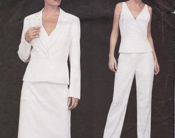 Vogue 2641, Donna Karan Sewing Pattern, Jacket, Pants, Skirt & Vest, Sizes 6 - 10, Unused
