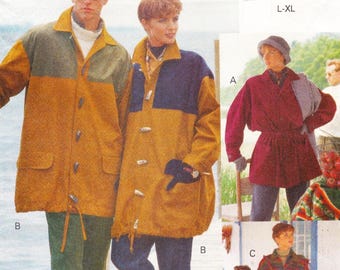 Vogue 8180 Vintage Sewing Pattern Unisex Duffle Coat Jacket Sizes L XL Uncut