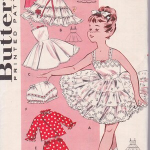 Patrón de costura vintage para niños Butterick 9456, calzoncillos tipo pijama para niña, talla 10, sin usar