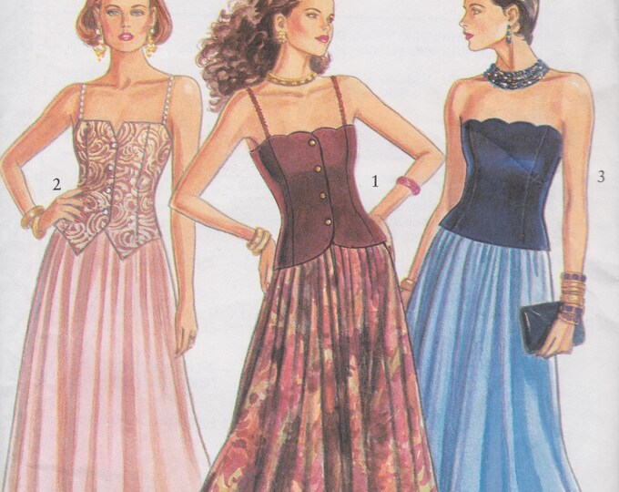 New Look 6641 Vintage Sewing Pattern Corset Bustier Strapless Top and ...