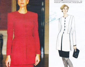 Vogue 1287 Vintage Arnold Scassi Sewing Pattern Jacket & Skirt Sizes 12 14 16 Uncut
