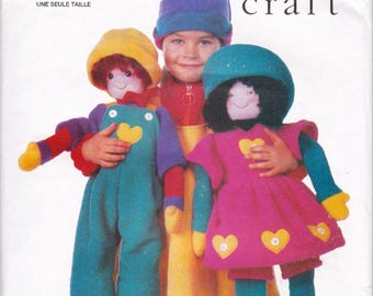 Vogue Craft 9690, Vintage Linda Carr Sewing Pattern, 27 Inch Fleece Fabric Dolls, Unused