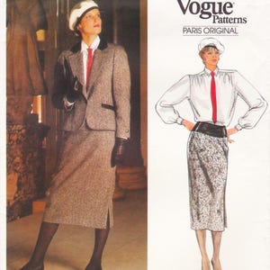 Vogue Paris Original 1617  Vintage Designer Sewing Pattern By Guy Laroche  Skirt Jacket Blouse Suit  Size 10  Bust 32 1/2 Unused