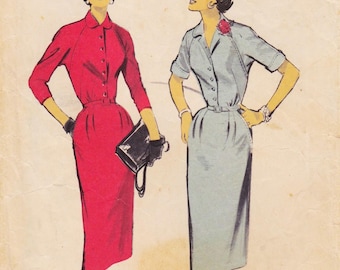 Advance 7731, Vintage 1950s Sewing Pattern By Elizabeth Hilt, Dress, Size 14, Bust 32