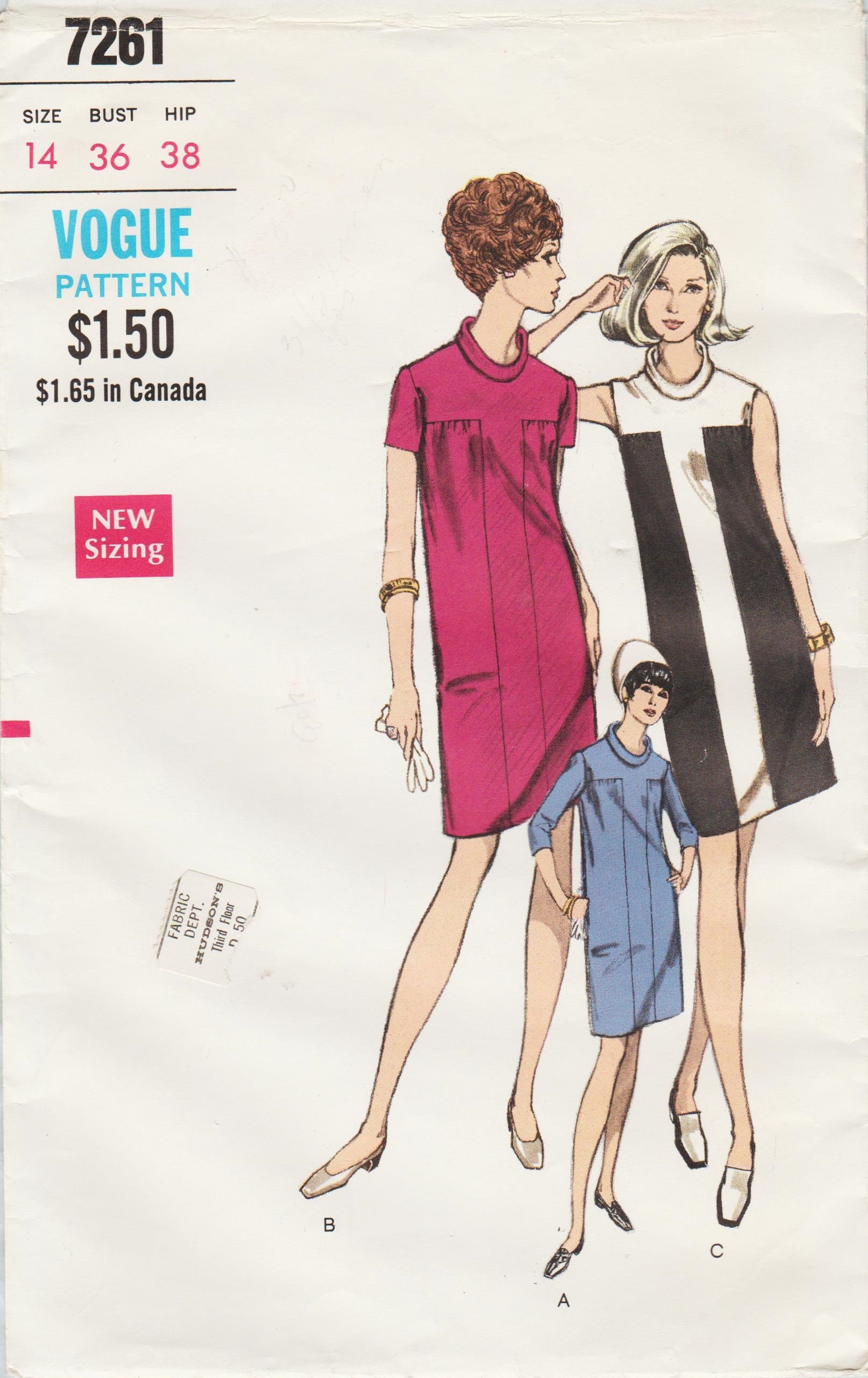 Patron de couture Vogue 7261 / Vintage des années 60 / robe / Etsy