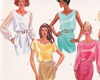 Butterick 6598 Vintage Sewing Pattern Blouse Sizes 12 - 16 Bust 34 - 38 Uncut