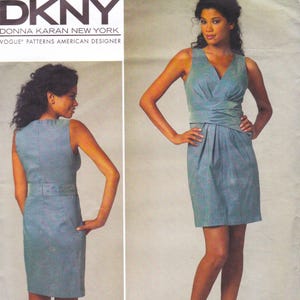 Vogue 1221  Designer Sewing Pattern By Donna Karan  DKNY  Dress  Sizes 6 8 10 12  Unused