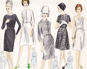 Vogue Basic Design 1424  Vintage 1960s Sewing Pattern  Dress  Size 14 Bust 34