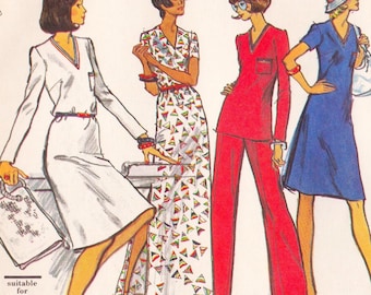 Very Easy Vogue 8536 Vintage Sewing Pattern Trousers Pants Dress Size 12 Bust 34