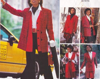 Very Easy Vogue 2989, Sewing Pattern, Dress, Jacket, Skirt & Pants, Sizes 12 - 16, Unused