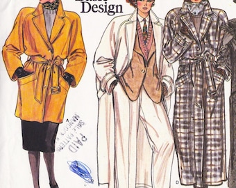 Vogue Basic Design 1614, Vintage Sewing Pattern, Raglan Sleeve Coat, Sizes 6 - 10, Unused