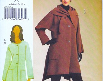 Vogue 8545 Sewing Pattern Jacket Coat Trousers Pants Sizes 6 8 10 12 Unused